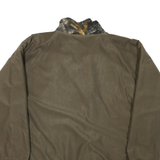 Mens Brown Reversible Synthetic Zip Jacket XL Plain Outerwear