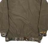 Mens Brown Reversible Synthetic Zip Jacket XL Plain Outerwear