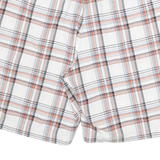 CHAPS Mens Shorts White & Orange Plaid Casual XL W36 Stylish Cotton Blend