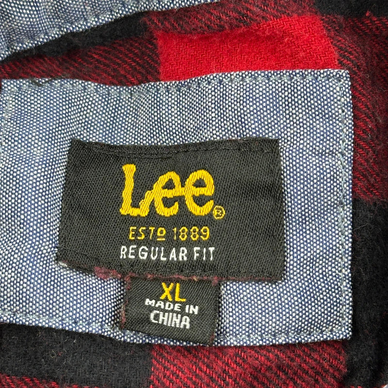 Lee Checked Flannel Shirt - XL Black Cotton