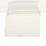 PATAGONIA Mens Cream & Yellow Stripe Short Sleeve Polo Shirt M Cotton Blend