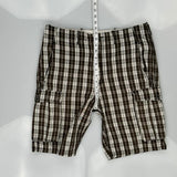 Levis Checked Cargo Shorts - 36W 10L Black & White Cotton