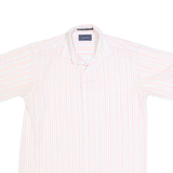 LEVI'S Mens White & Pastel Stripe Cotton Shirt S Summer Casual Lightweight