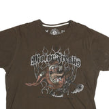 LOONEY TUNES Mens Brown Tasmanian Devil Motor Freaks Graphic T-Shirt XL Short