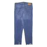 LEVI'S Womens Jeans Blue Slim Skinny Denim Light W29 L23 Raw Hem Zip Closure