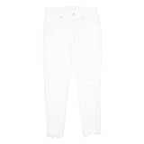 LEVI'S 721 High Rise Skinny Ankle Womens White Slim Skinny Denim W30 L27 Raw Hem