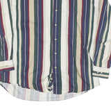 NATURAL ISSUE Mens Green & Navy Stripe Button Down Shirt XL Classic Fit