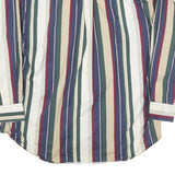 NATURAL ISSUE Mens Green & Navy Stripe Button Down Shirt XL Classic Fit