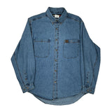 Wrangler Denim Shirt - Large Blue Cotton