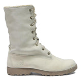TIMBERLAND Womens Lace-Up Ankle Boots Leather Cream UK 7 Durable Comfortable