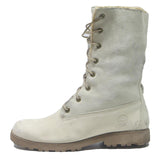 TIMBERLAND Womens Lace-Up Ankle Boots Leather Cream UK 7 Durable Comfortable