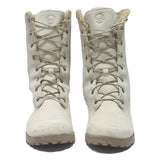 TIMBERLAND Womens Lace-Up Ankle Boots Leather Cream UK 7 Durable Comfortable