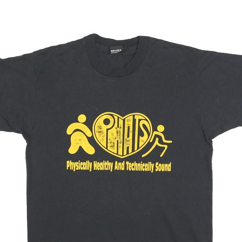 SCREEN STARS BEST Mens Black Physically Healthy And Technically Sound Graphic