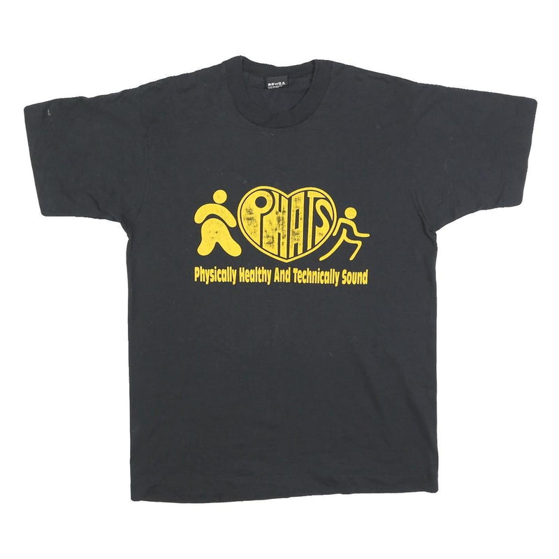 SCREEN STARS BEST Mens Black Physically Healthy And Technically Sound Graphic