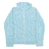 CALVIN KLEIN PERFORMANCE Womens Blue White Heathered Jacket L Polyester Zip