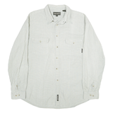 TIMBERLAND Mens White & Blue Checked Cotton Shirt XL Casual Long Sleeve Button