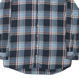JACHS Mens Blue & Brown Check Shirt XL Cotton Blend Casual Long Sleeve