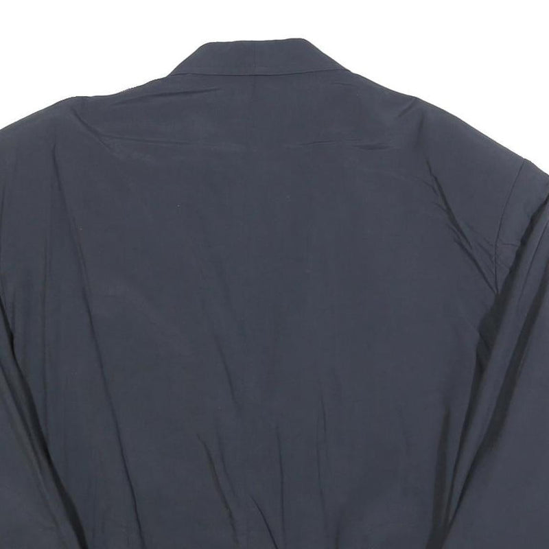 MANHATTEN CLUB Mens Navy Button Jacket M Polyester Blend Plain Classic