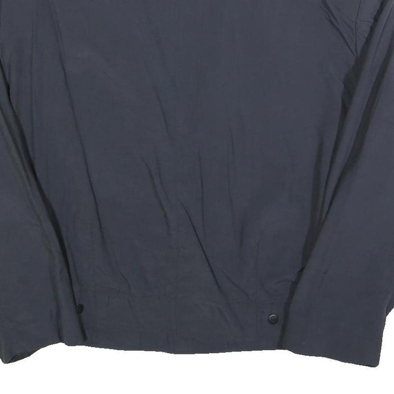 MANHATTEN CLUB Mens Navy Button Jacket M Polyester Blend Plain Classic