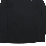 NAUTICA Mens Black Long Sleeve Crew Neck Cotton Blend T-Shirt L Classic