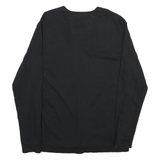 NAUTICA Mens Black Long Sleeve Crew Neck Cotton Blend T-Shirt L Classic
