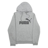 PUMA Mens Grey Hoodie S Cotton Blend Pullover Sweatshirt Casual