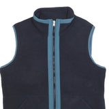 THE NORTH FACE Mens Navy Blue Fleece Jacket M Polyester Sleeveless Zip