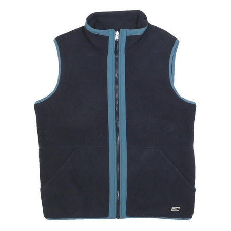 THE NORTH FACE Mens Navy Blue Fleece Jacket M Polyester Sleeveless Zip