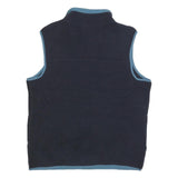THE NORTH FACE Mens Navy Blue Fleece Jacket M Polyester Sleeveless Zip