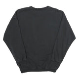 ADIDAS Womens Black Crew Neck Sweatshirt UK 12 Cotton Logo Casual Pullover