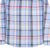 NAPAPIJRI Mens Blue & Red Plaid Cotton Blend Shirt M Casual Button-Down Long