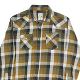 DIESEL Mens Green & Beige Check Shirt M Casual Cotton Button-Up