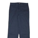DICKIES Mens Cotton Blend Navy Regular Straight Trousers W31 L30 Workwear Zip