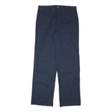 DICKIES Mens Cotton Blend Navy Regular Straight Trousers W31 L30 Workwear Zip