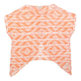 GUESS Womens Orange Printed Top Sleeveless Round Neck S Lightweight