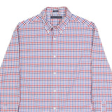 TOMMY HILFIGER Mens Blue & Red Check Shirt M Cotton Button Down Slim Fit