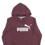 PUMA Womens Maroon Hoodie UK 8 Cotton Blend Pullover Logo Sweatshirt