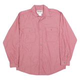 WRANGLER Mens Red & White Cotton Shirt L Long Sleeve Button Pocket Casual