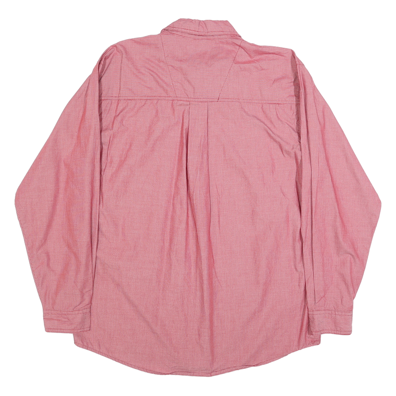 WRANGLER Mens Red & White Cotton Shirt L Long Sleeve Button Pocket Casual