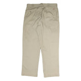 DICKIES Mens Cotton Beige Regular Straight Trousers W36 L30 Workwear Zip Closure