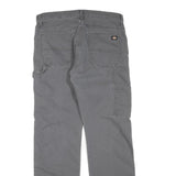 DICKIES Mens Grey Cotton Blend Regular Straight Trousers W34 L32 Workwear Casual
