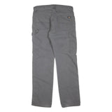 DICKIES Mens Grey Cotton Blend Regular Straight Trousers W34 L32 Workwear Casual