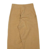 PIZI Womens Cotton Blend Beige Relaxed Wide-Leg Trousers W24 L24 Casual Wear