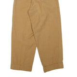 PIZI Womens Cotton Blend Beige Relaxed Wide-Leg Trousers W24 L24 Casual Wear
