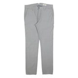 REVIEW Mens Cotton Blend Slim Grey Trousers W34 L32 Classic Zip Closure