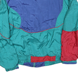 ATHLETIC WORKS Mens Green & Blue & Red Windbreaker Jacket XL Polyester Blend