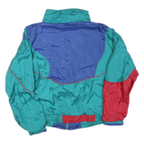 ATHLETIC WORKS Mens Green & Blue & Red Windbreaker Jacket XL Polyester Blend