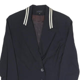 TATTOO Womens Black Button Jacket S Polyester Blend Plain Stylish Workwear