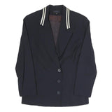 TATTOO Womens Black Button Jacket S Polyester Blend Plain Stylish Workwear