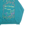 HANES Mens Blue Crew Neck XL Cotton Blend Pullover Sweatshirt Printed Design